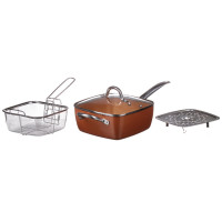 Сковорода-фритюрниця Copper Cook Deep Square Pan 24 см 1499G універсальний кухонний інструмент для ваших кулінарних шедеврів